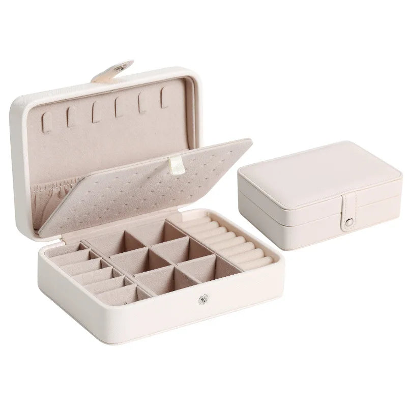 Leather Jewelry Box Organizer – Ring & Earring Storage Case