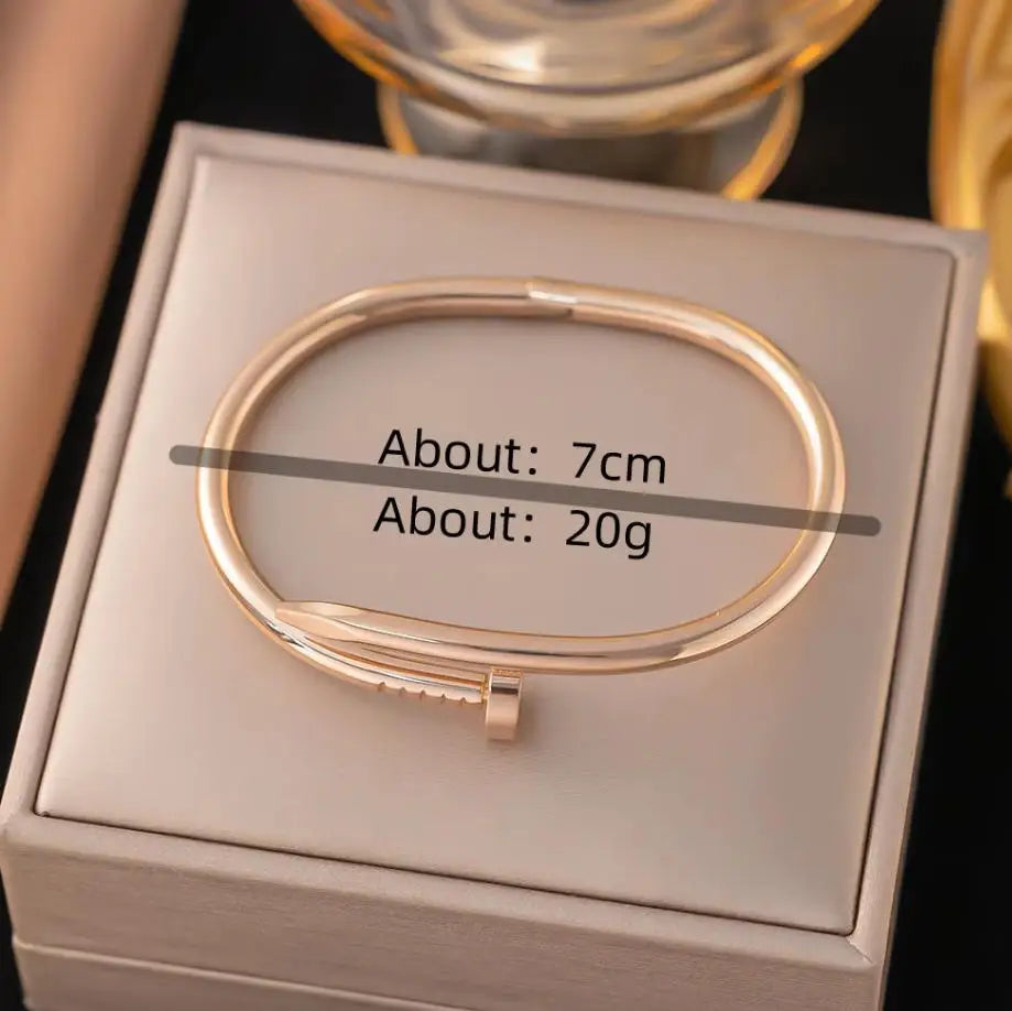 Stainless Steel Nail Bracelet – Trendy Unisex Design