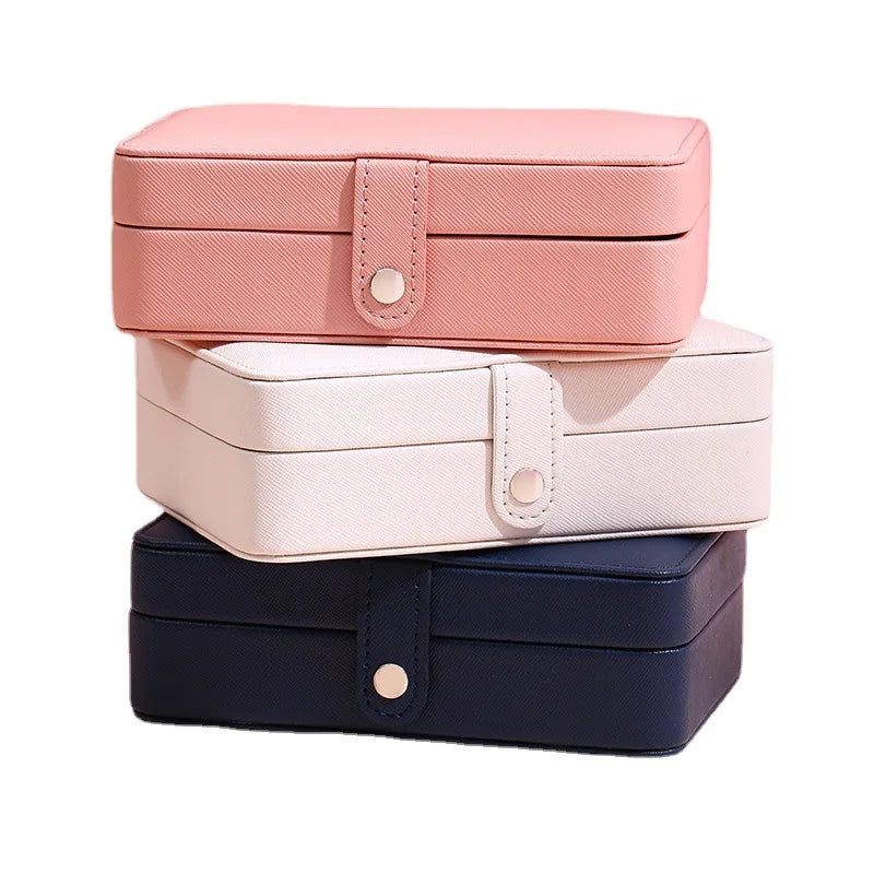 Leather Jewelry Box Organizer – Ring & Earring Storage Case