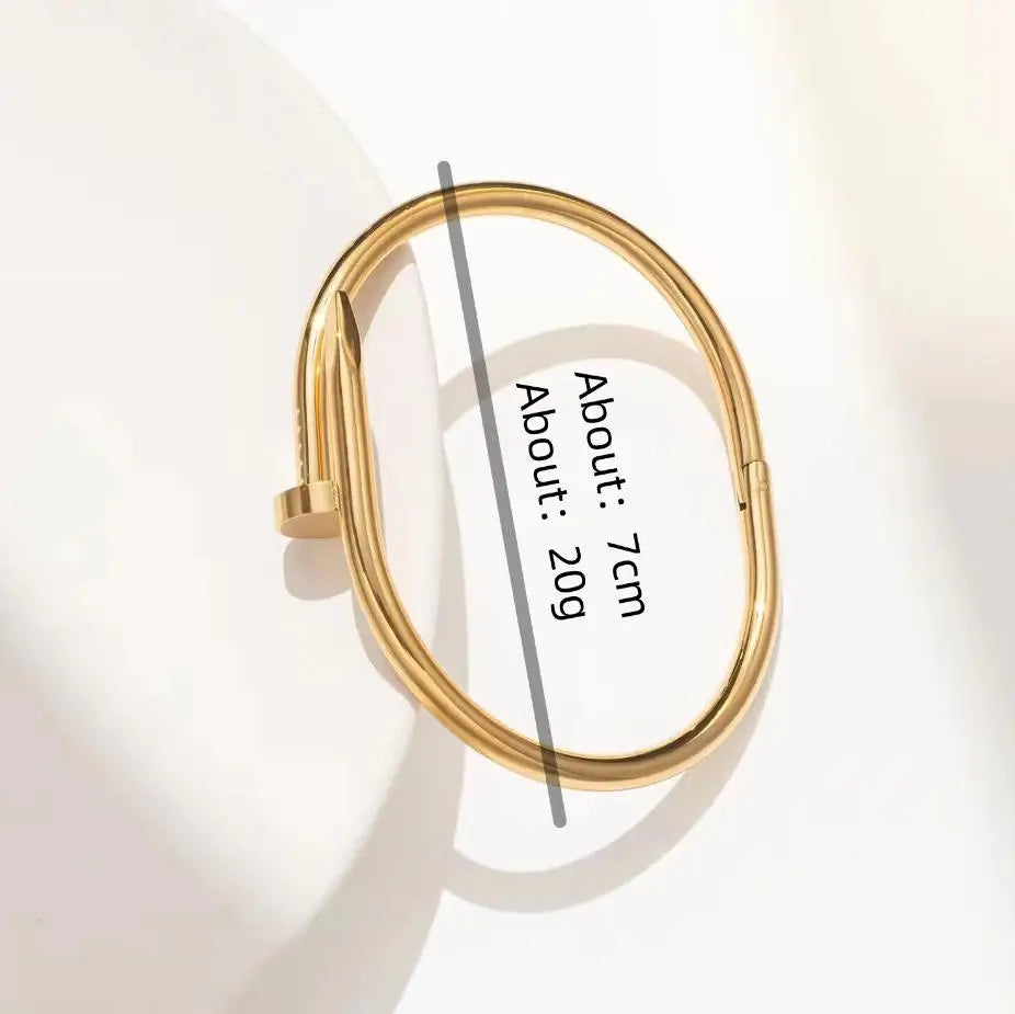 Stainless Steel Nail Bracelet – Trendy Unisex Design