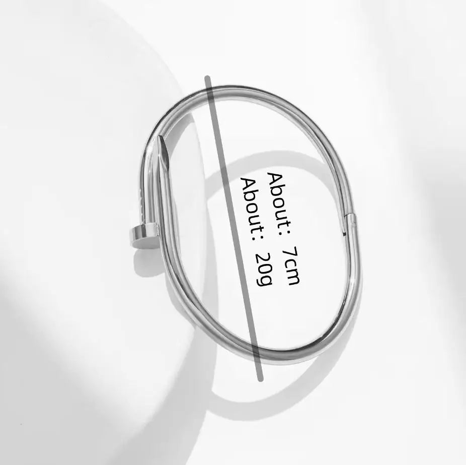 Stainless Steel Nail Bracelet – Trendy Unisex Design