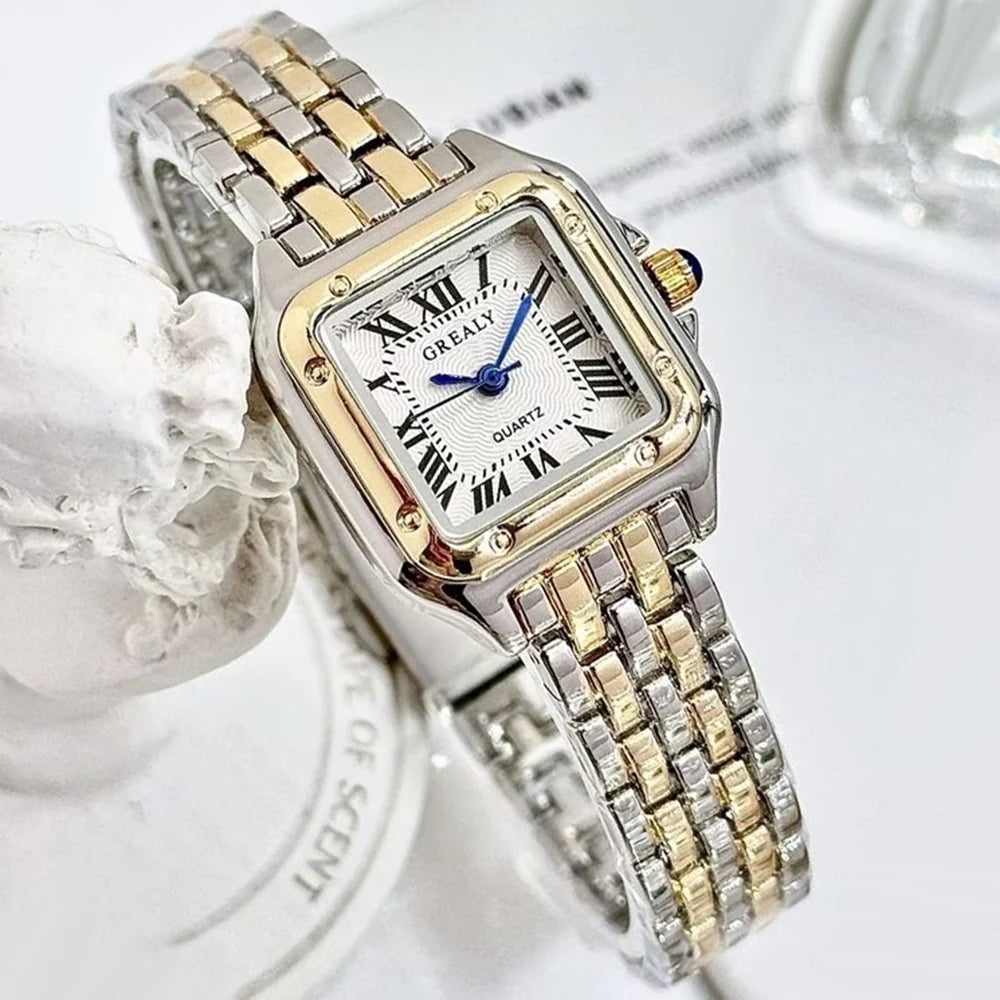 Women’s Square Quartz Watch with Rhinestones