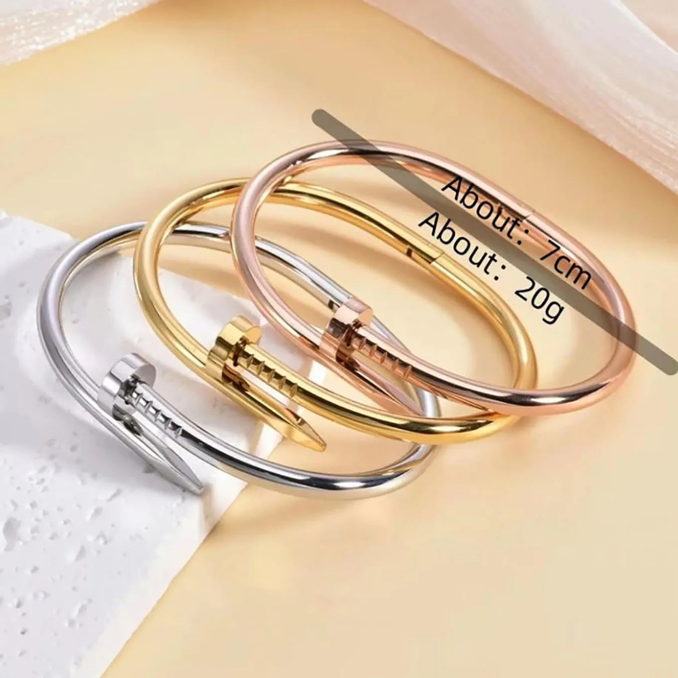 Stainless Steel Nail Bracelet – Trendy Unisex Design