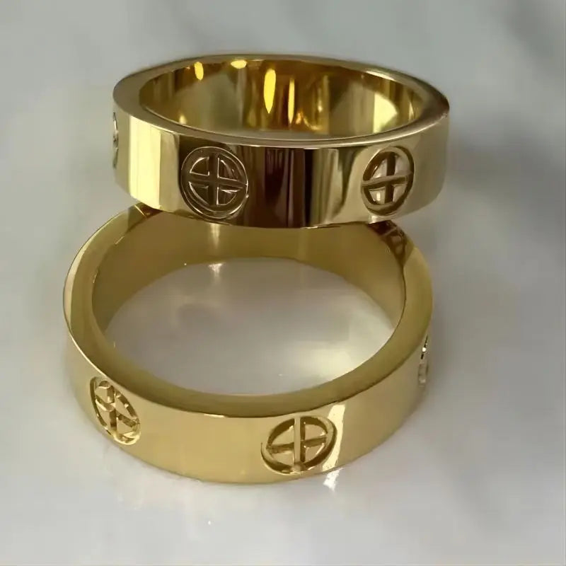 Classic Cross Stainless Steel Rings For Women Men Gold Color Luxury
