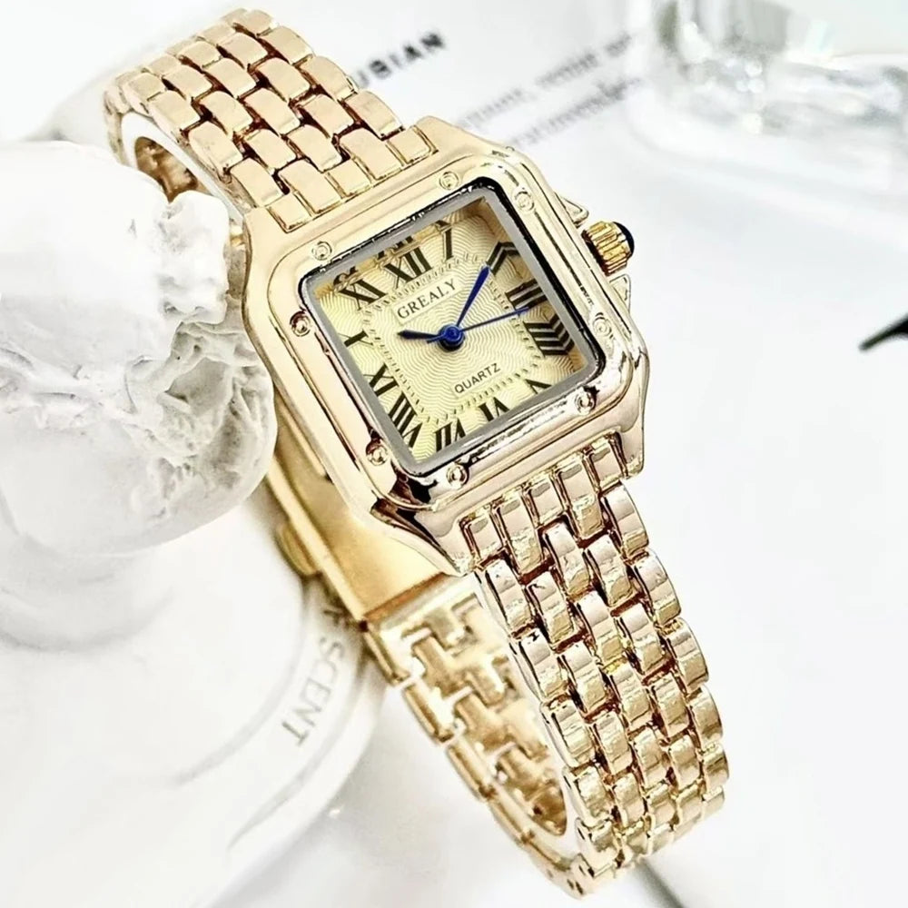 Women’s Square Quartz Watch with Rhinestones