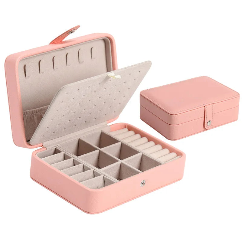 Leather Jewelry Box Organizer – Ring & Earring Storage Case