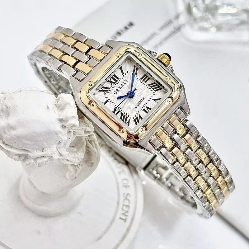 Women’s Square Quartz Watch with Rhinestones