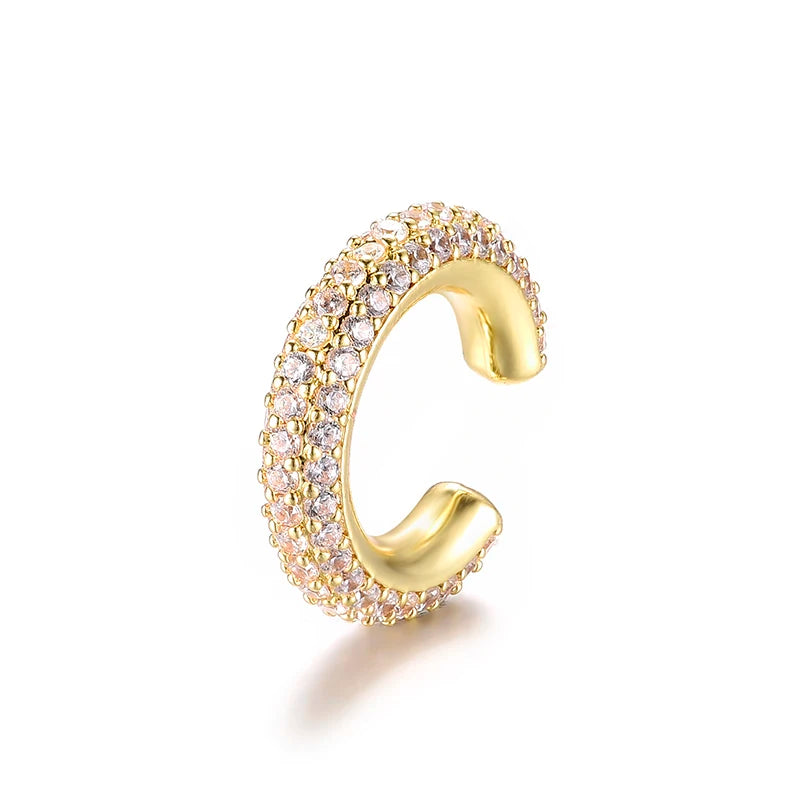 Round C-Shape Zircon Earcuff – No Piercing Required (Gold & Silver Color)