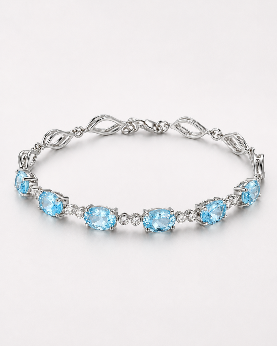 Ocean Bracelet em prata 925 com pedras azuis