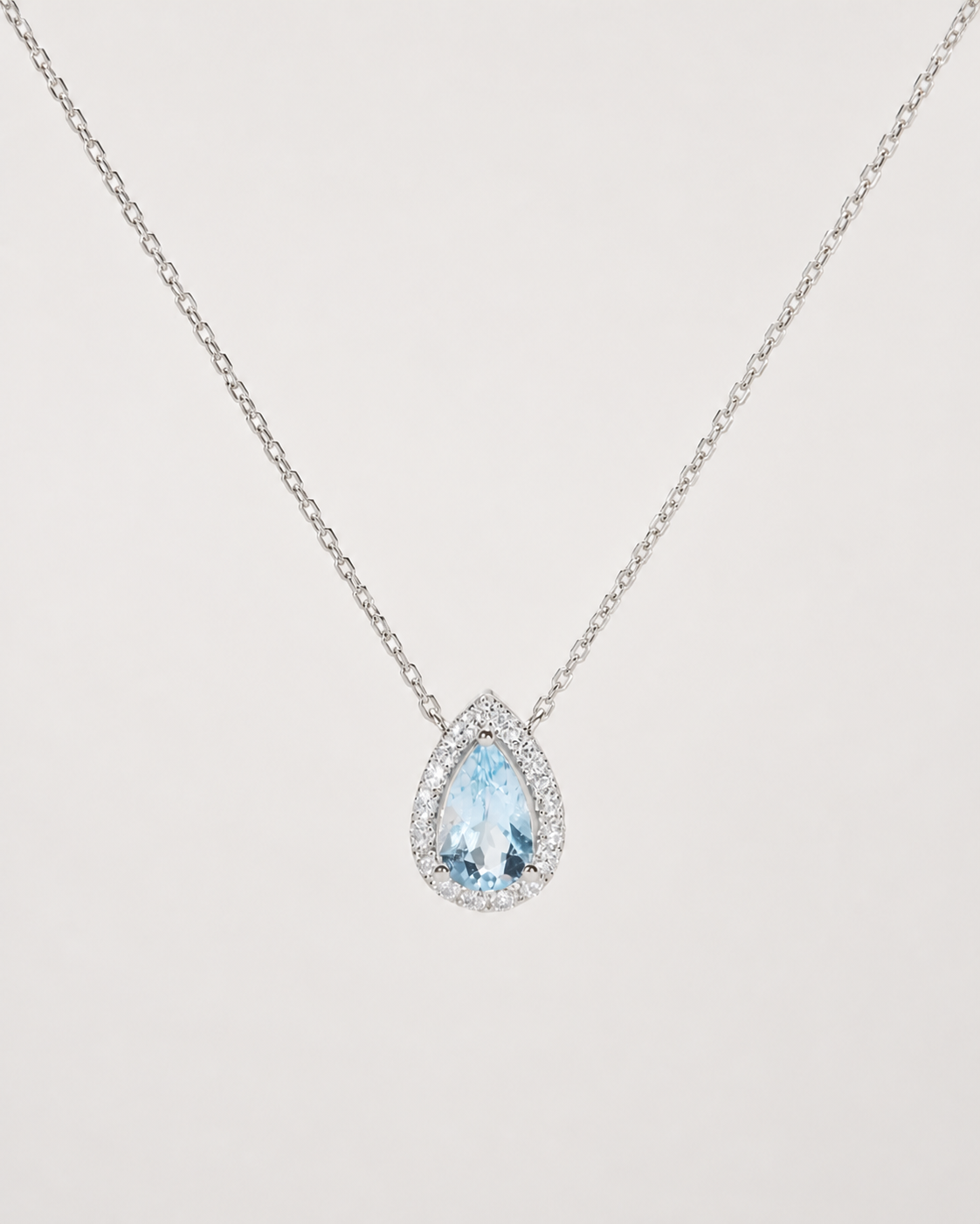 Ocean Necklace em prata 925 com pedra azul em gota